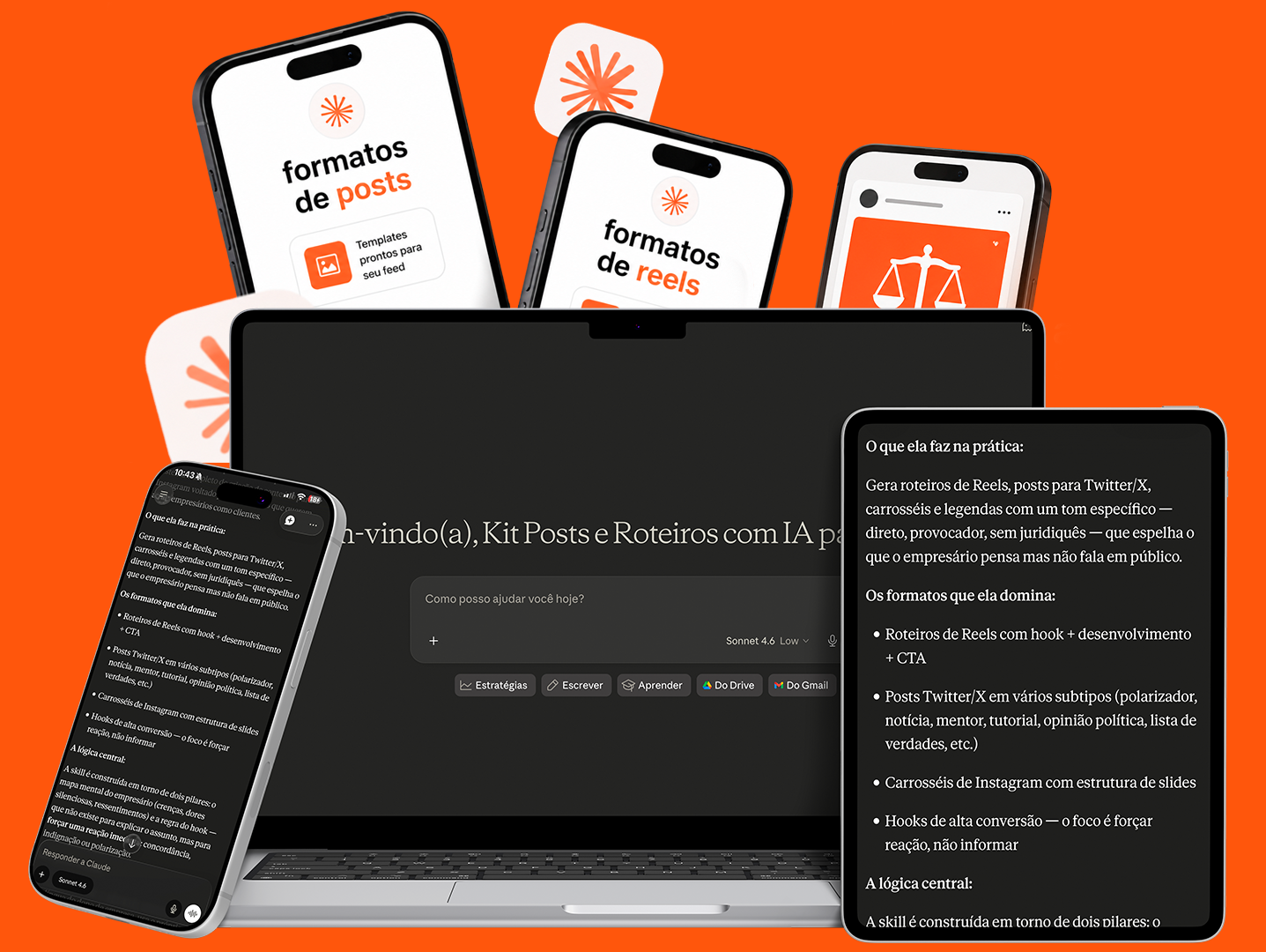 Kit Posts e Roteiros em múltiplos dispositivos